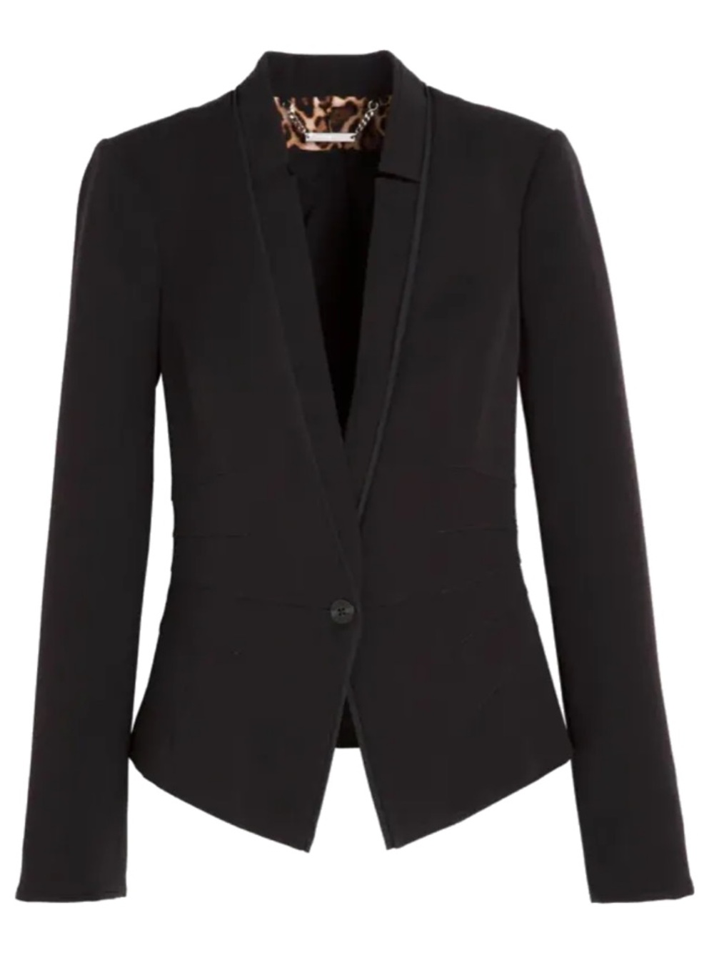 White House Black Market Black Single-Button Tailored Blazer